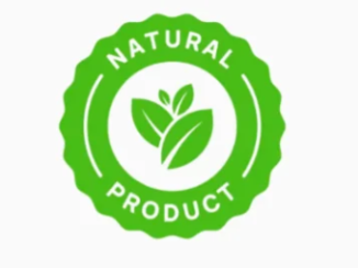 Natural ingredient emblem highlighting plant based formulation