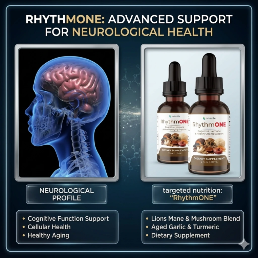 RhythmONE showing natural ingredients that may help support memory, focus, and overall cognitive performance